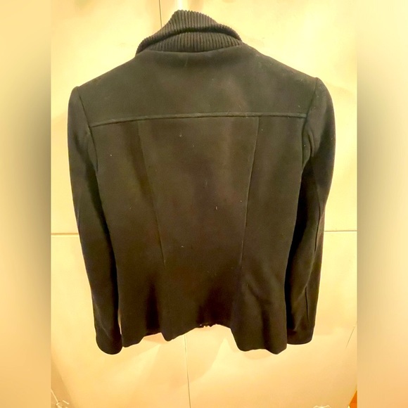 Vero Moda Wool Blend Felt Pea Coat Short Black Jacket. Gently Used. Size XS - Picture 3 of 5